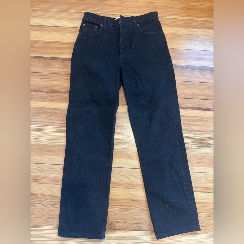Abercrombie & Fitch the 90s Straight Ultra High Rise BLACK
